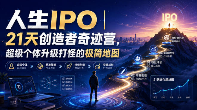 人生IPO︱21天创造者奇迹营，超级个体升级打怪的极简地图-万象聊项目