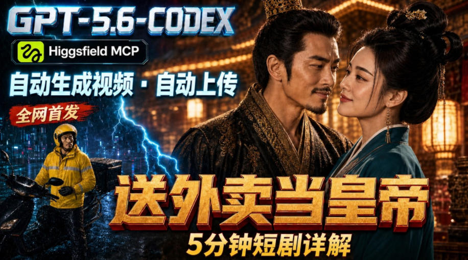 GPT-5.6 Codex+Higgsfield MCP：一条指令生成5分钟短剧并自动上传YouTube(油管)-万象聊项目