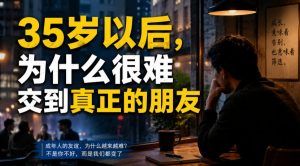 付费文章：35岁以后，为什么很难交到真正的朋友-万象聊项目