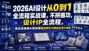 2026AI设计从0到1全流程实战课，不拼画功，设计IP全流程，真正实现用AI把创意稳定转化为商业化设计成果-万象聊项目