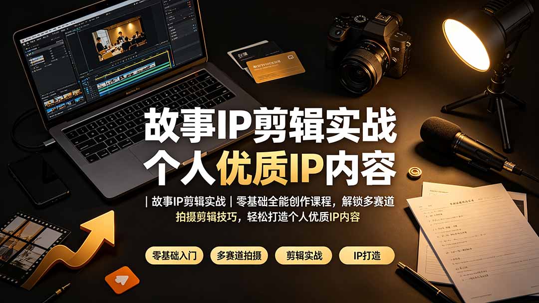 故事IP剪辑实战｜零基础全能创作课程，解锁多赛道拍摄剪辑技巧，轻松打造个人优质IP内容-万象聊项目