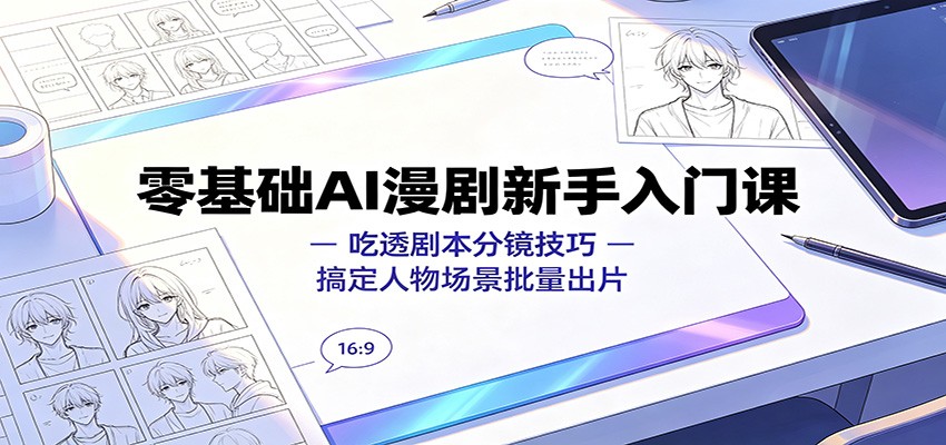 零基础AI漫剧新手入门课：吃透剧本分镜技巧，搞定人物场景批量出片-万象聊项目