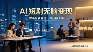 别乱找副业了，快手 AI 短剧零门槛长久被动增收-万象聊项目