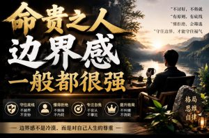 付费文章：命贵之人，边界感一般都很强-万象聊项目