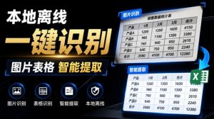 体积仅70MB，图片一键智能提取表格工具来了！完全免费且离线使用，FastOCR智能表格识别软件V1.0-万象聊项目