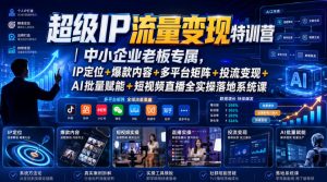 超级IP流量变现特训营｜中小企业老板专属，IP定位+爆款内容+多平台矩阵+投流变现+AI批量赋能+短视频直播全实操落地系统课-万象聊项目