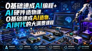 0基础速成AI编程+AI硬件造物课，0基础速成AI造物，AI时代的大满贯课程-万象聊项目