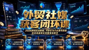 外贸社媒获客闭环课｜2026跨境实战教程，FB与TikTok账号搭建投流询盘转化完整落地教学-万象聊项目