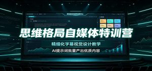 思维格局自媒体特训营：精细化字幕视觉设计教学，AI提示词批量产出优质内容-万象聊项目