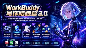 WorkBuddy写作陪跑营3.0-更新：Ai智能体创建写作Skill×WorkBuddy×人工手写模式×去除AI痕迹×头条公众号百家号-万象聊项目