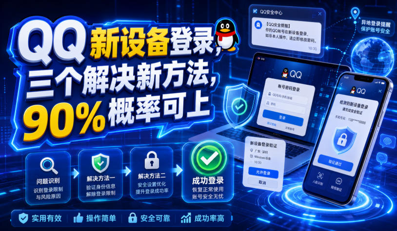 QQ新设备登录，三个解决新方法，90%概率可上-万象聊项目