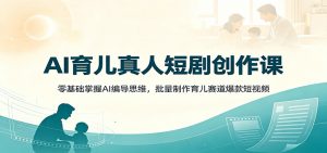AI育儿真人短剧创作课：零基础掌握AI编导思维，批量制作育儿赛道爆款短视频-万象聊项目