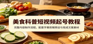 美食科普短视频起号教程：完整内容制作流程，配套字幕剪辑预设与现成文案素材-万象聊项目