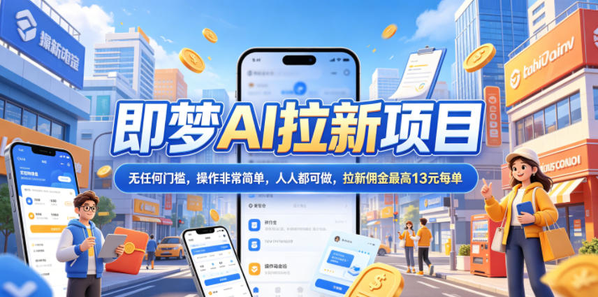 2026年即梦AI拉新项目最新玩法，无任何门槛，操作非常简单，人人都可做，拉新佣金最高13米每单(更新08月07日)-万象聊项目