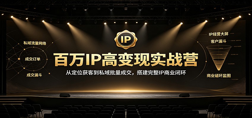 百万IP高变现实战营：从定位获客到私域批量成交，搭建完整IP商业闭环-万象聊项目