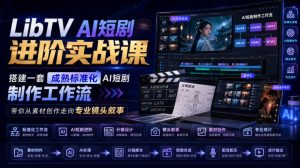 LibTV AI短剧进阶实战课，搭建一套成熟标准化AI短剧制作工作流，带你从素材创作走向专业镜头叙事-万象聊项目