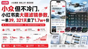 小众但不冷门，小红书卖大疆滤镜参数，一单39，321天卖了1.7w+份-万象聊项目