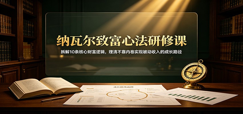 纳瓦尔致富心法研修课：拆解10条核心财富逻辑，理清不靠内卷实现被动收入的成长路径-万象聊项目