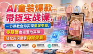 AI童装爆款带货实战课，一节课教会你实现童装变现，零基础也能落地实操-万象聊项目