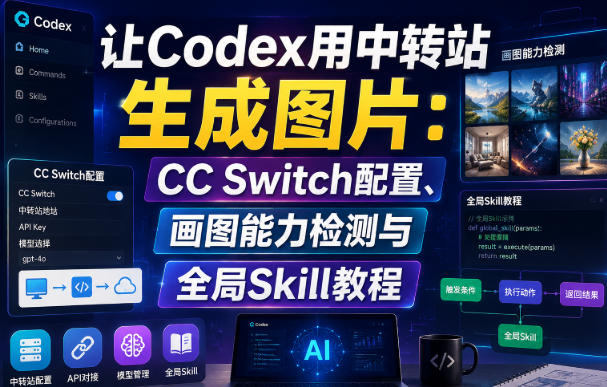 让Codex用中转站生成图片：CC Switch配置、画图能力检测与全局Skill教程-万象聊项目