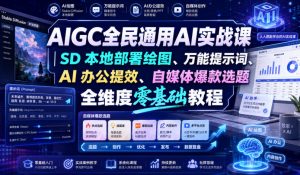 AIGC全民通用AI实战课｜SD本地部署绘图、万能提示词、AI办公提效、自媒体爆款选题全维度零基础教程-万象聊项目