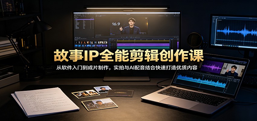 故事IP全能剪辑创作课：从软件入门到成片制作，实拍与AI配音结合快速打造优质内容-万象聊项目