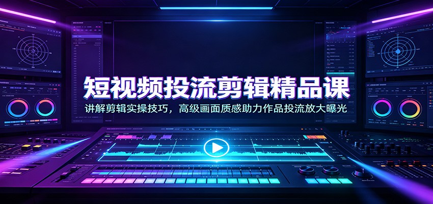 短视频投流剪辑精品课：讲解剪辑实操技巧，高级画面质感助力作品投流放大曝光-万象聊项目
