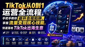 TikTok从0到1运营全流程，手把手教你避开合规陷阱，掌握流量变现核心技能，快速落地TikTok出海生意(更新8月)-万象聊项目
