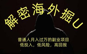 解密海外掘U，普通人月入过万的副业项目，低投入、低风险高回报，没有之一-万象聊项目