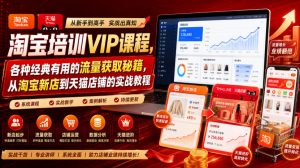 淘宝培训VIP课程，各种经典有用的流量获取秘籍，从淘宝新店到天猫店铺的实战教程(更新08月12日)-万象聊项目