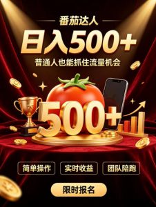 番茄达人日入500+？普通人也能参与？做番茄达人真的可行？零门槛番茄推文，新手也能上手做达人【揭秘】-万象聊项目