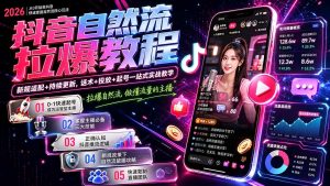 抖音自然流拉爆教程-更新8月：做懂流量的主播，新规适配+持续更新，话术+投放+起号一站式实战教学-万象聊项目