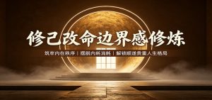 修己改命边界感修炼：筑牢内在秩序，摆脱内耗消耗，解锁顺遂贵重人生格局-万象聊项目