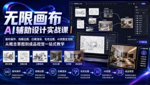 无限画布AI辅助设计实战课|画布操作、线稿出图、白模渲染、毛坯出图、AI改图全流程,从概念草图到成品视觉一站式教学-万象聊项目