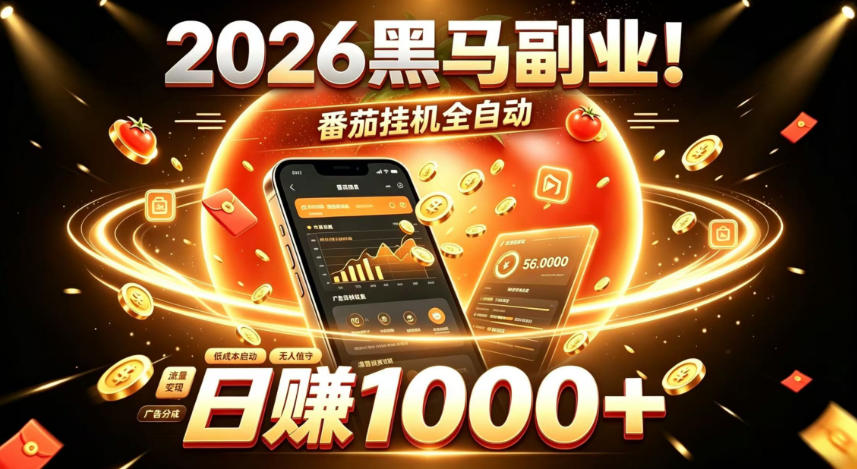 2026黑马副业！番茄挂G全自动日入1000+，操作最简单、门槛最低的线上轻资产项目【揭秘】-万象聊项目