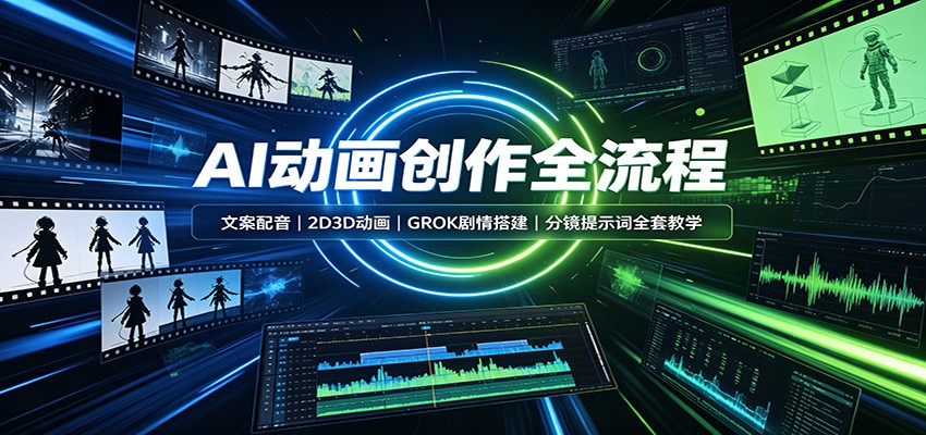 AI动画创作全流程：文案配音，2D3D动画，GROK剧情搭建，分镜提示词全套教学-万象聊项目