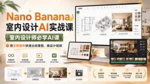 Nano Banana室内设计AI实战课，室内设计师必学AI课，用无限画布快速出效果图、做设计视频-万象聊项目