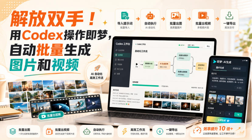 解放双手！用Codex操作即梦，自动批量生成图片和视频-万象聊项目