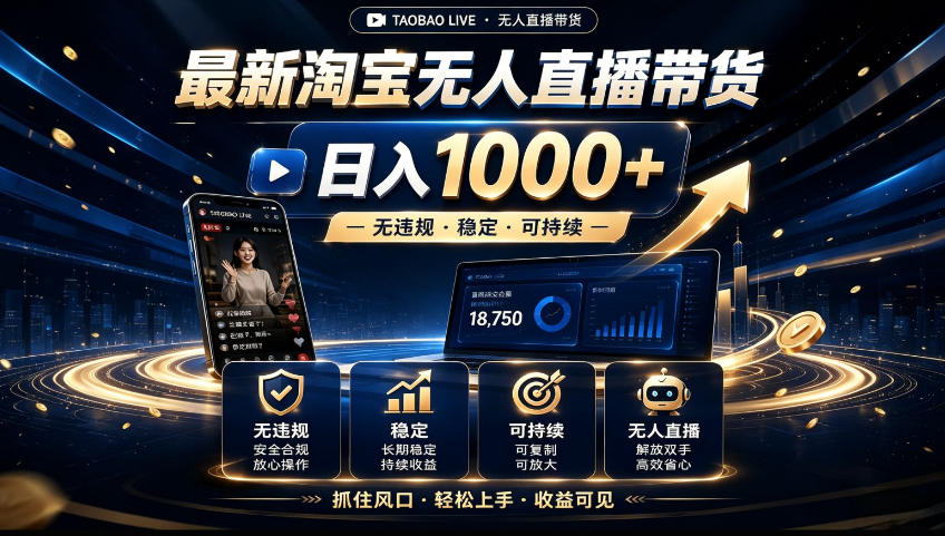 2026淘宝无人直播15.0，独家新技术，不用露脸、不用熬夜，自动直播自动出单，25小时卖17W【揭秘】-万象聊项目