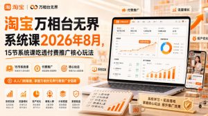 淘宝万相台无界系统课2026年8月，15节系统课吃透付费推广核心玩法-万象聊项目