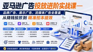 亚马逊广告投放进阶实战课——品牌广告、展示广告、流媒体广告全覆盖，从烧钱投放到精准控本提效-万象聊项目