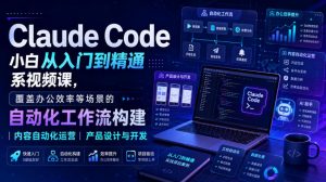 Claude Code小白从入门到精通系视频课，覆盖办公效率等场景的自动化工作流构建|内容自动化运营|产品设计与开发-万象聊项目