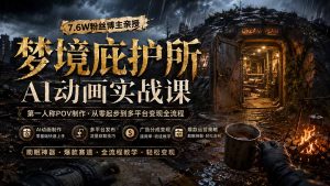 梦境庇护所AI动画实战课：7.6W粉丝博主亲授第一人称POV制作，从零起步到多平台发布变现全流程-万象聊项目