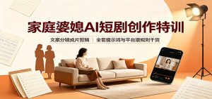 家庭婆媳AI短剧创作特训：文案分镜成片剪辑，全套提示词与平台潜规则干货-万象聊项目