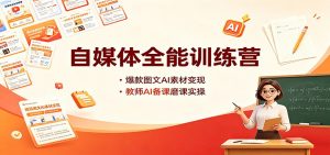 自媒体全能训练营：爆款图文AI素材变现，教师AI备课磨课实操-万象聊项目