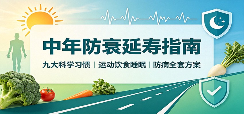 中年防衰延寿指南：九大科学习惯，运动饮食睡眠防病全套方案-万象聊项目