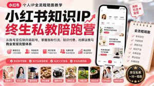 小红书知识IP终生私教陪跑营：从账号定位到内容起号，掌握涨粉引流、知识付费、社群运营与商业变现完整体系-万象聊项目