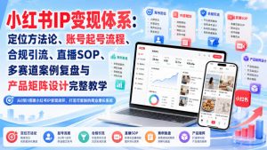 小红书IP变现体系：定位方法论、账号起号流程、合规引流、直播SOP、多赛道案例复盘与产品矩阵设计完整教学-万象聊项目