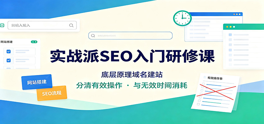 实战派SEO入门研修课：底层原理域名建站，分清有效操作与无效时间消耗-万象聊项目