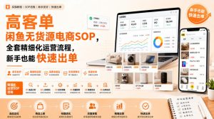 高客单闲鱼无货源电商SOP，全套精细化运营流程，新手也能快速出单-万象聊项目
